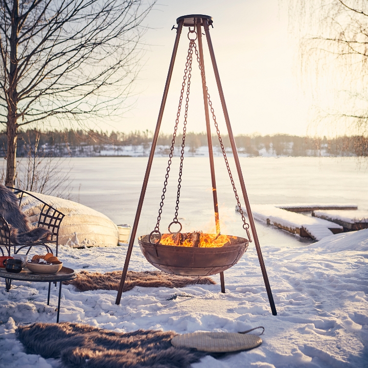 Fire pit - Fire basket - Fire bowl with stand - Ø80xH210 cm