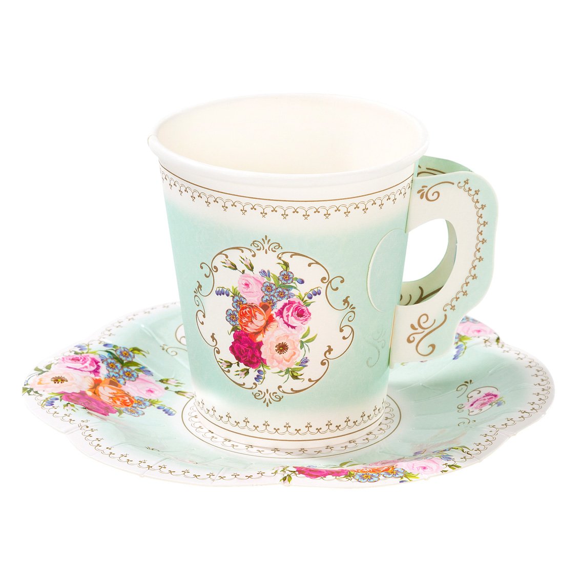 Cup with saucer - Side plate - Paper - Vintage - 4