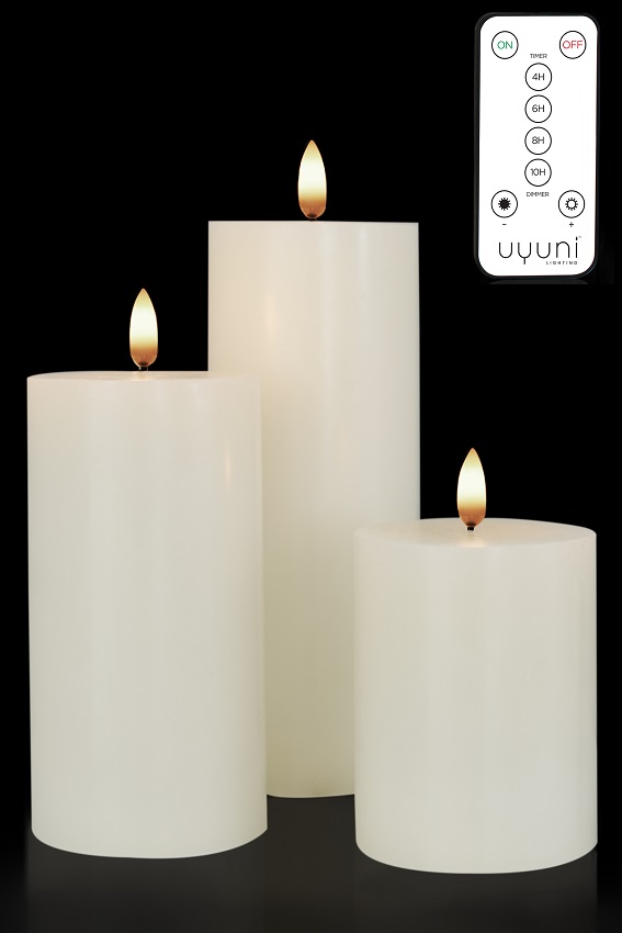 LED LIGHT/BLOCK LIGHT - BATTERY LIGHT IN WAX WITH TIMER - 12.9 CM - 5