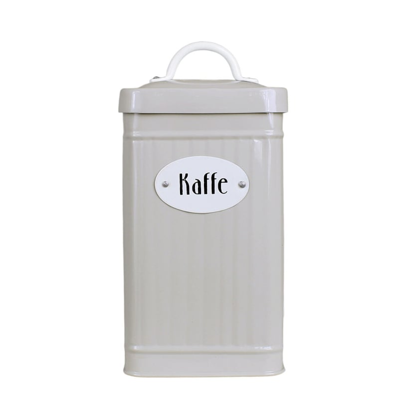Plåtburk med lock för Kaffe - Beige - 3