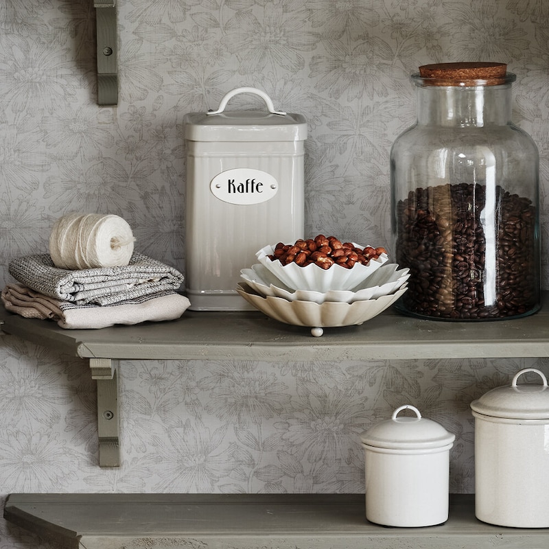 Plåtburk med lock för Kaffe - Beige - 2
