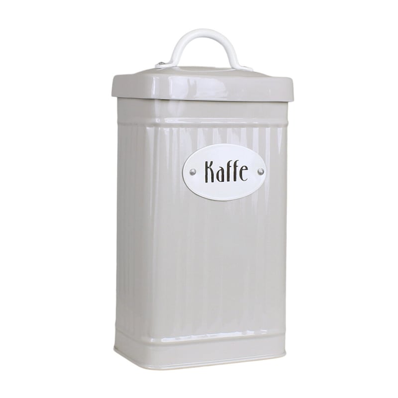 Plåtburk med lock för Kaffe - Beige - 4