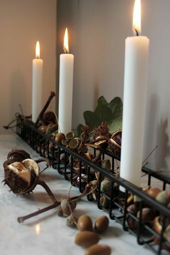 Hanging candle holder with basket - 80 cm - 6