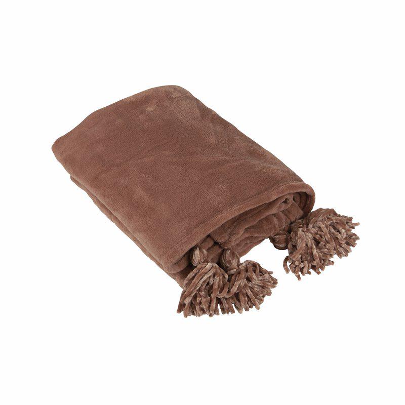 Throw - Blanket with tassels - Pink - 130x150 cm - 2