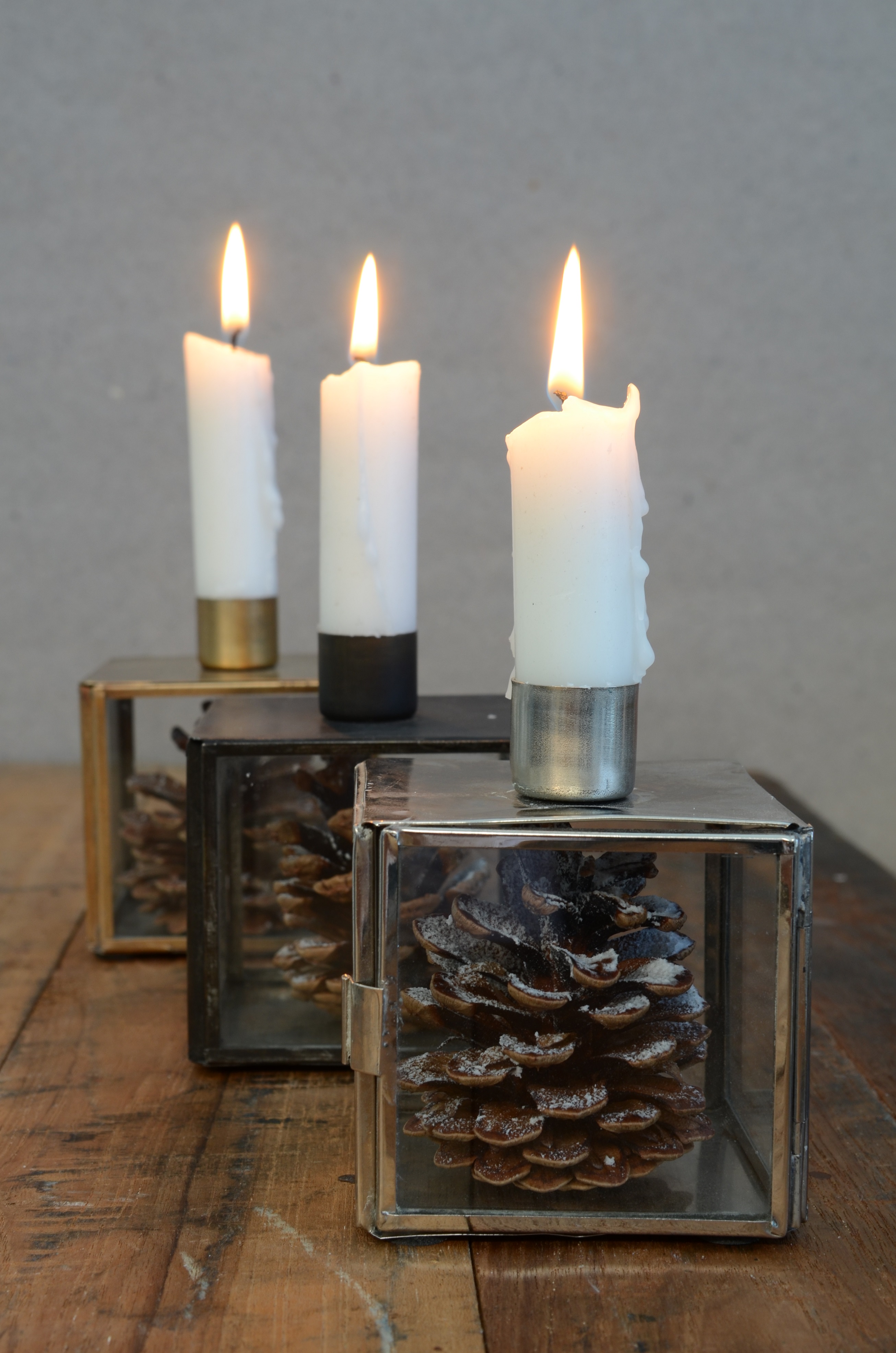 CANDLE HOLDER BOX - GLASS/METAL - IB LAURSEN - 4