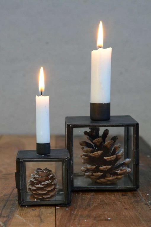 CANDLE HOLDER BOX - GLASS/METAL - IB LAURSEN - 3