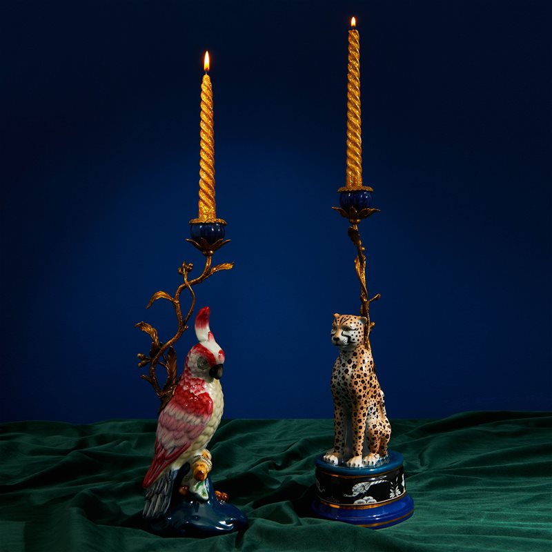 Candle - Wax candle - Swirl - Glitter - 25 cm - 4