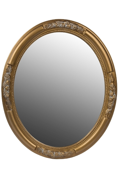 Oval mirror - Wall mirror - Gold - 57x47 cm - 2