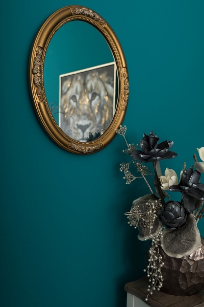 Oval mirror - Wall mirror - Gold - 57x47 cm - 3