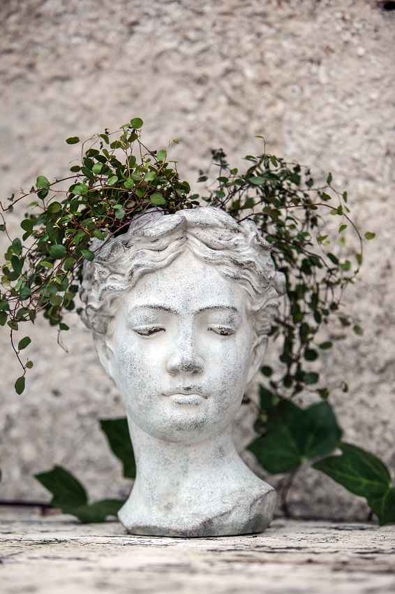 Pot - Vase - Statue - Bust - Stone - 16x15x21.5 cm - 8