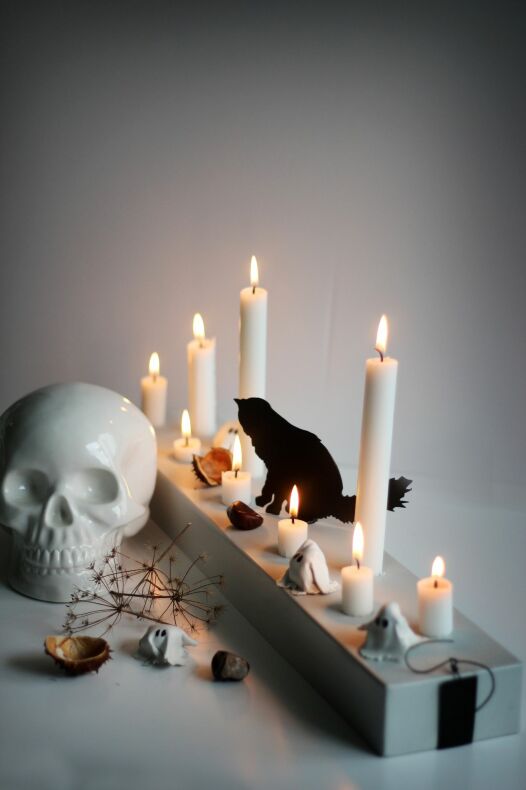 Cat for candlestick - Candle decoration - 15x12 cm - 4