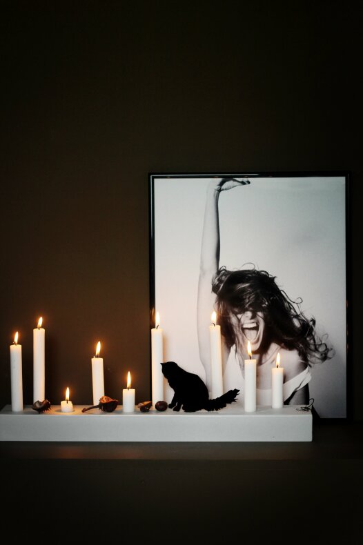 Cat for candlestick - Candle decoration - 15x12 cm - 3