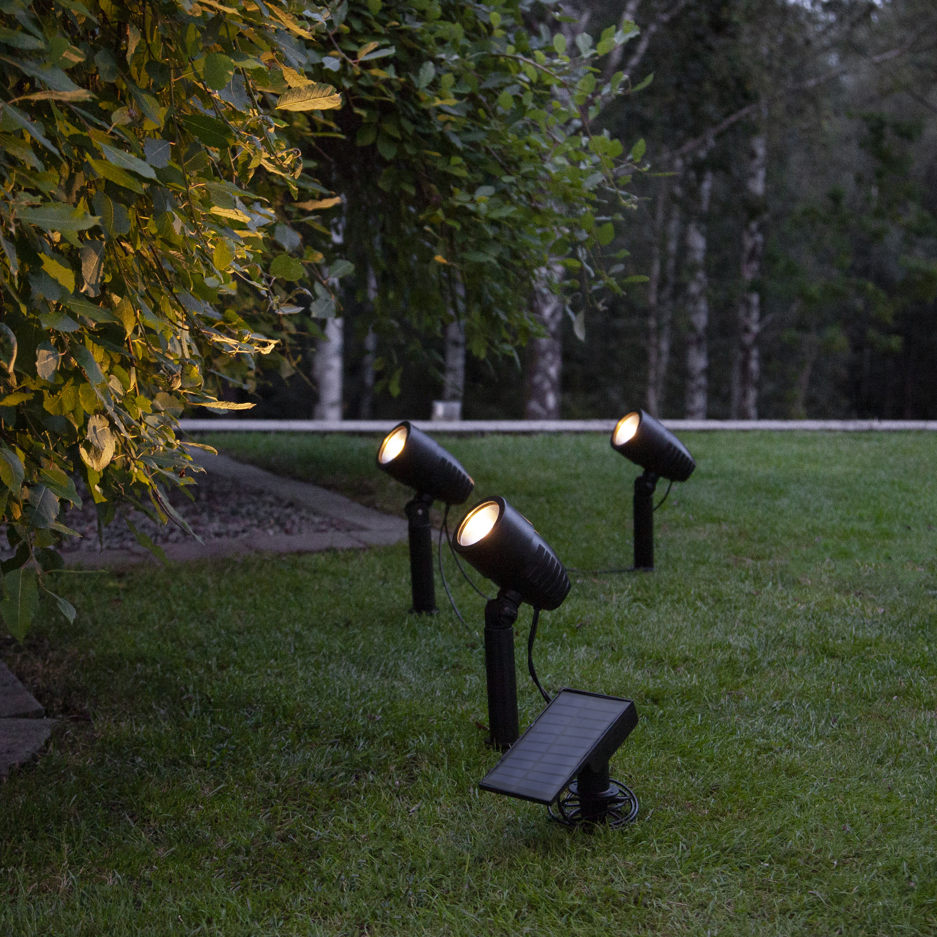 Solcells-spotlight 3-pack - 26 cm