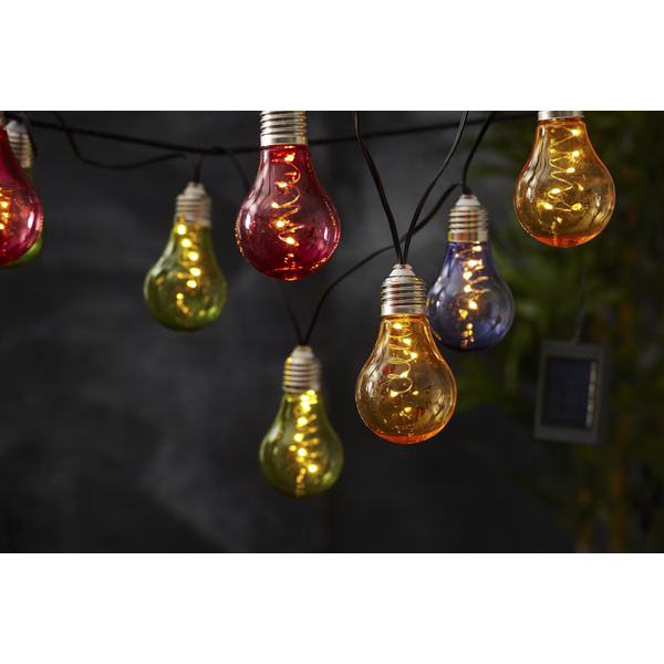 Solar cell light string - Solar cell string - 10 coloured lights - 2