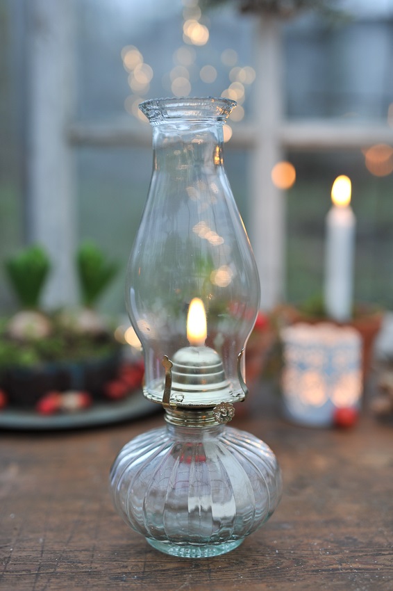 Fotogenlampa - Oljelampa - Glas - 33 cm
