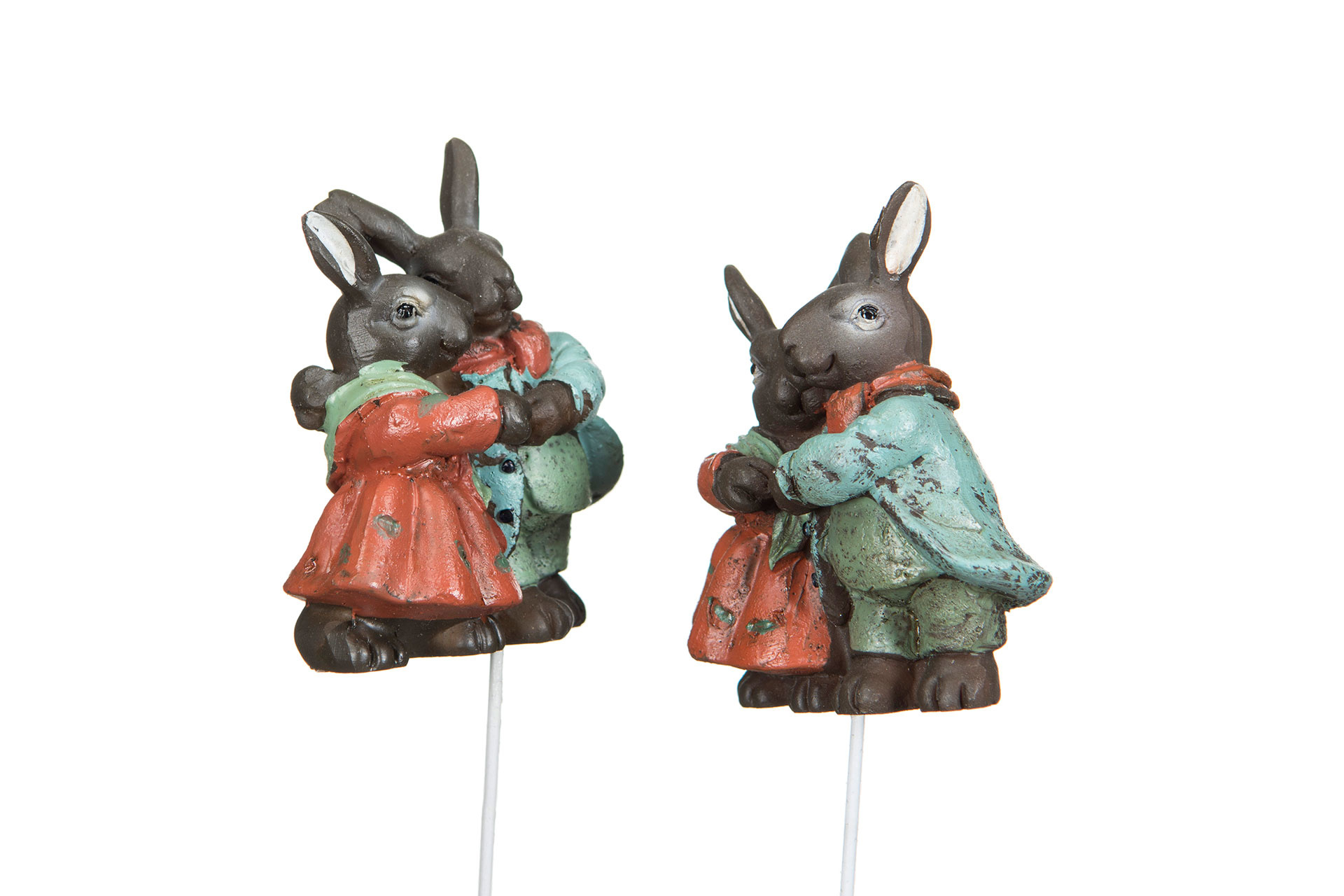 Hare - Påskhare - Kaniner - Duo - Stick - 6 cm - 2