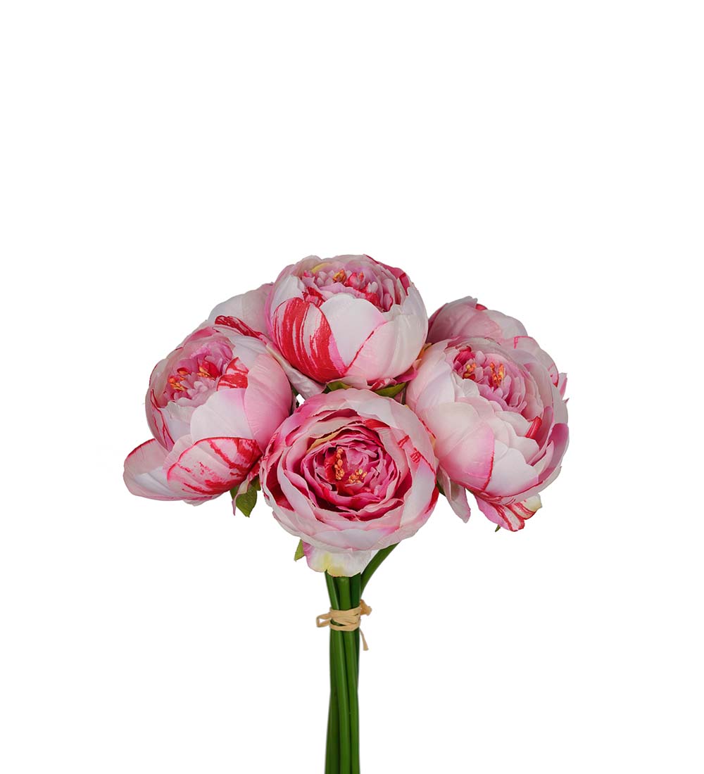 Peony - Bouquet - Peony bouquet - 30 cm - Pink - 3