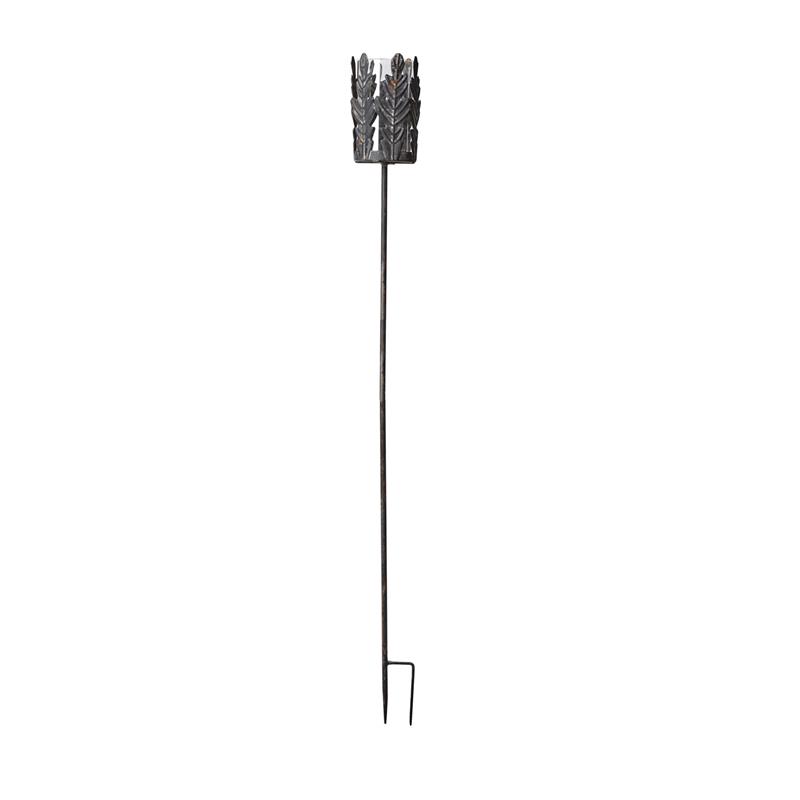 Candlestick - Lantern on a stick - Oak leaf - 118 cm - 5