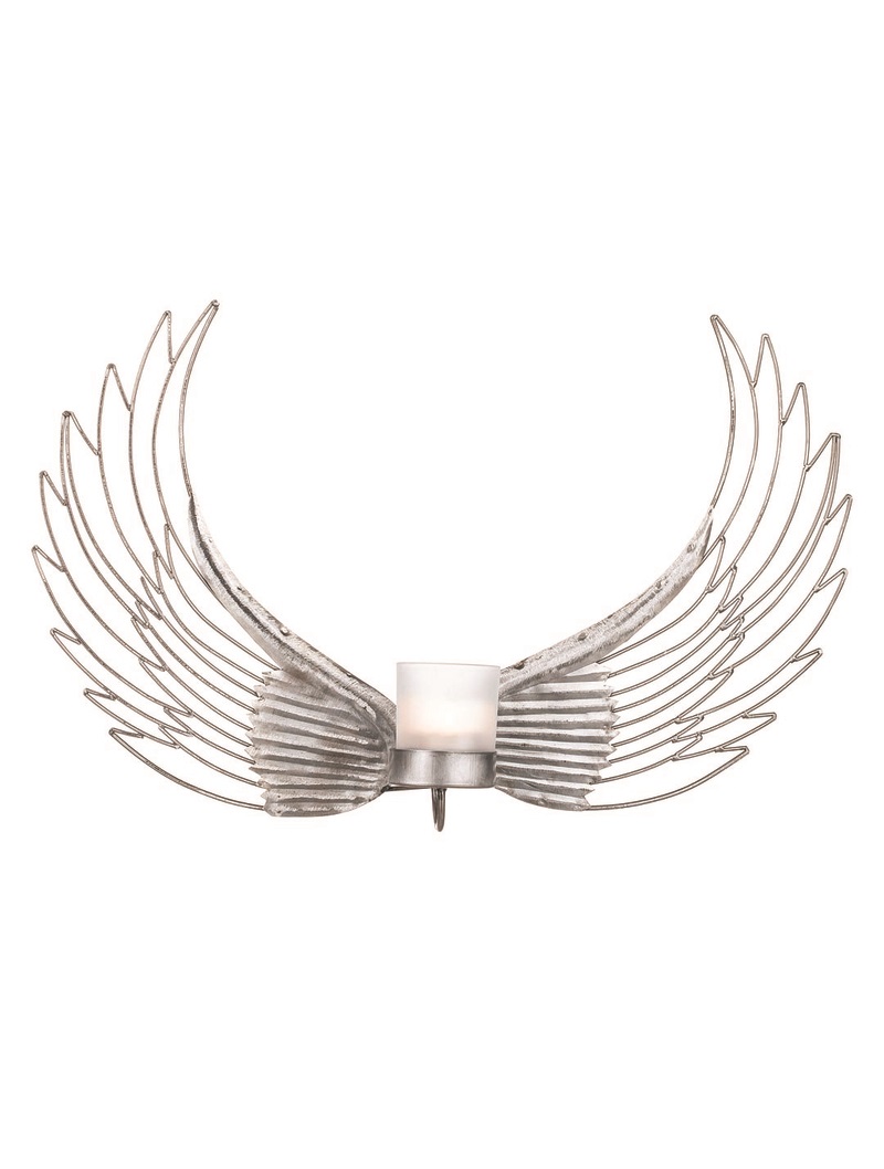 Wall candle holder - Lantern - Angel wings - 45 cm - 2