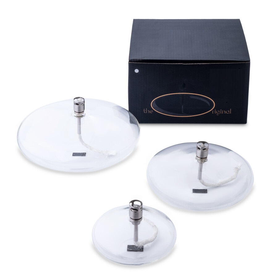 Oil lamp glass - Disc - Silver - 10 cm - 6