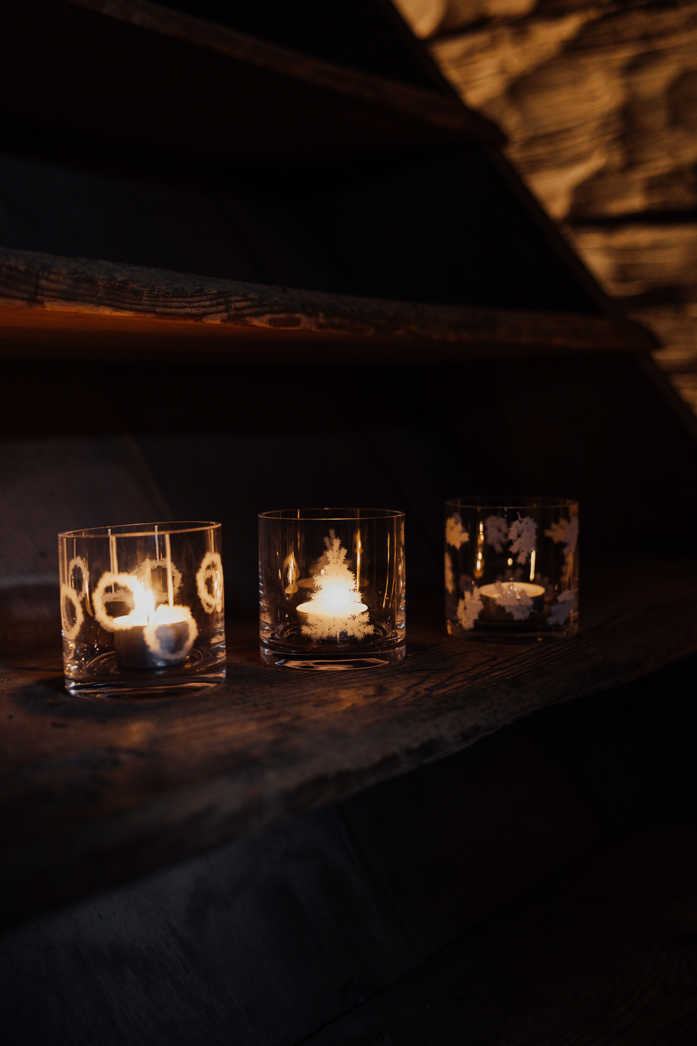 Wreath - Candlestick - Lantern - Glass - 8x8 cm - 3