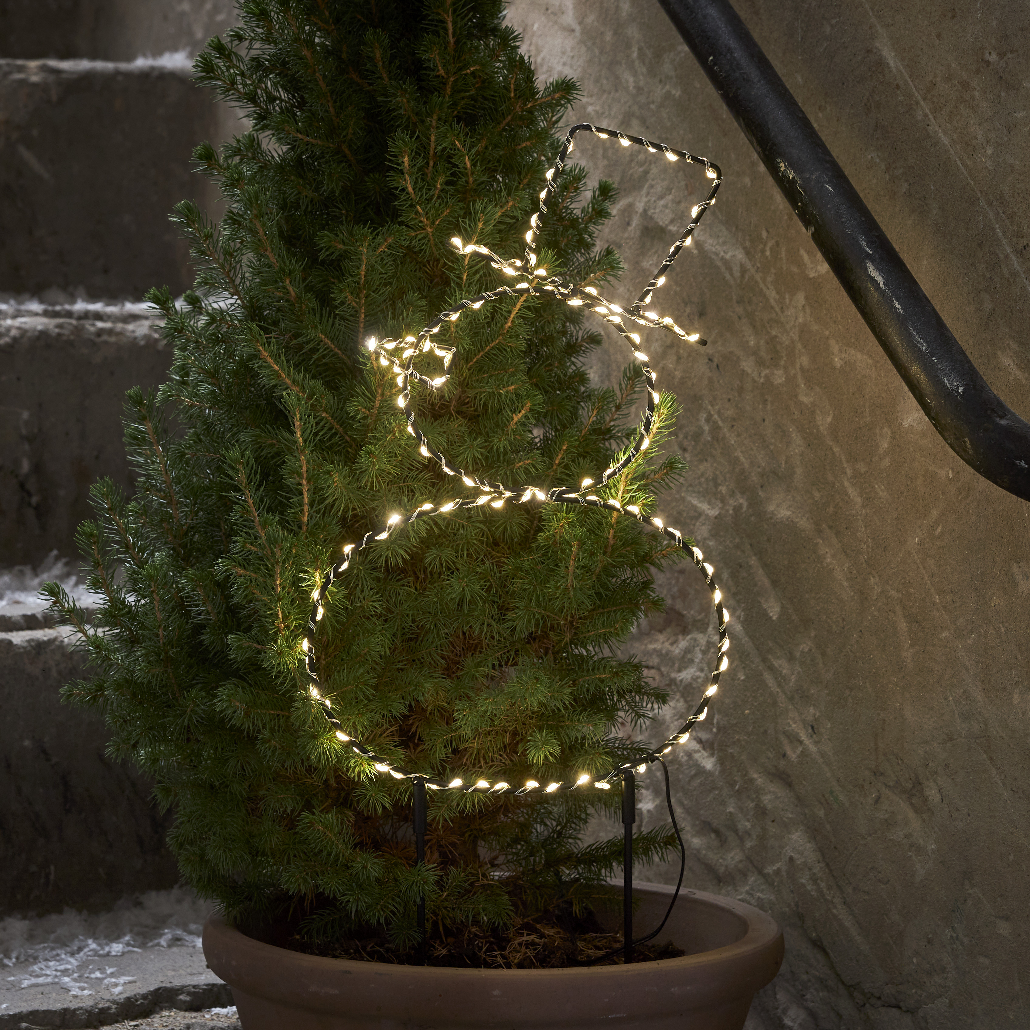 Silhouette Snowman - Battery-powered with timer - Outdoor - 37x21 cm