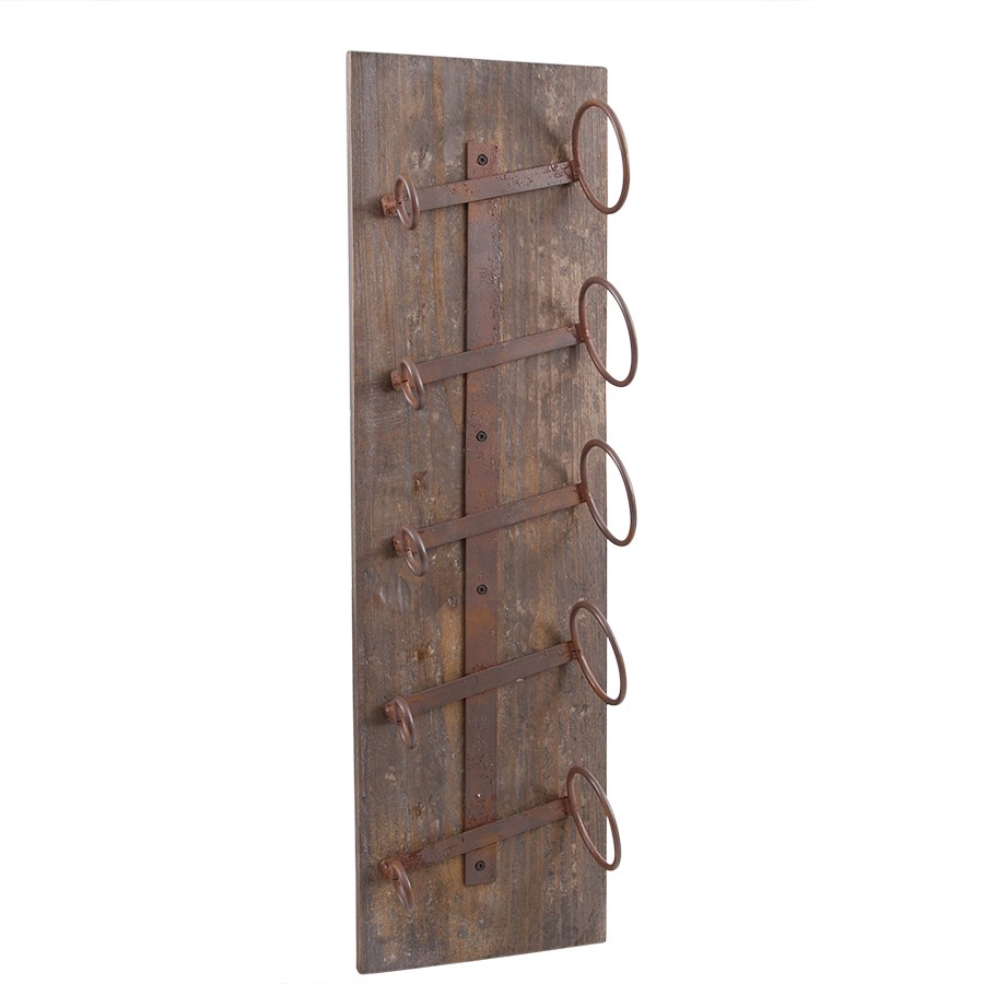Wall-mounted wine rack - Wine Rack - 5 bottles - 2