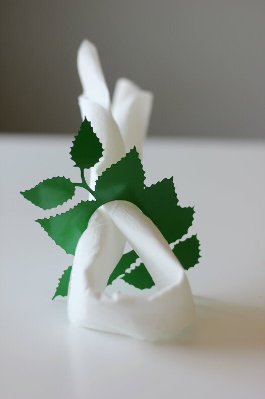 Napkin ring - Leaves - Green - 13x10 cm - 2