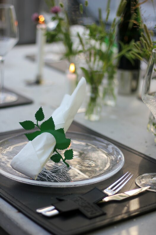 Napkin ring - Leaves - Green - 13x10 cm
