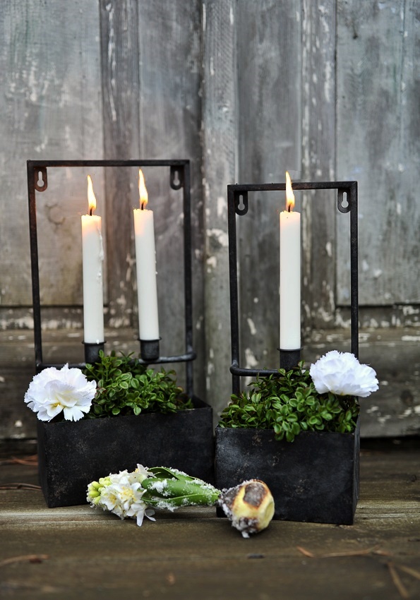 Wall candle holder - Candle holder with pot - 1 candle - 6