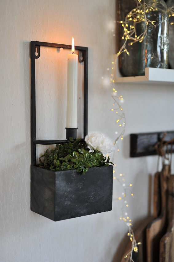 Wall candle holder - Candle holder with pot - 1 candle - 7