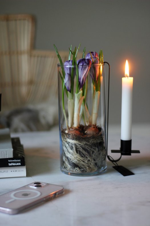 Hanging candle holder - Cross - Black - Taper candle - 21 cm - 4
