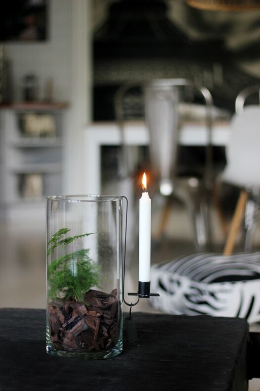 Hanging candle holder - Cross - Black - Taper candle - 21 cm - 5