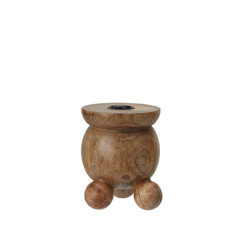Kulljusstake - Ljusstake med kulfötter - Natur - 10x11 cm - 2