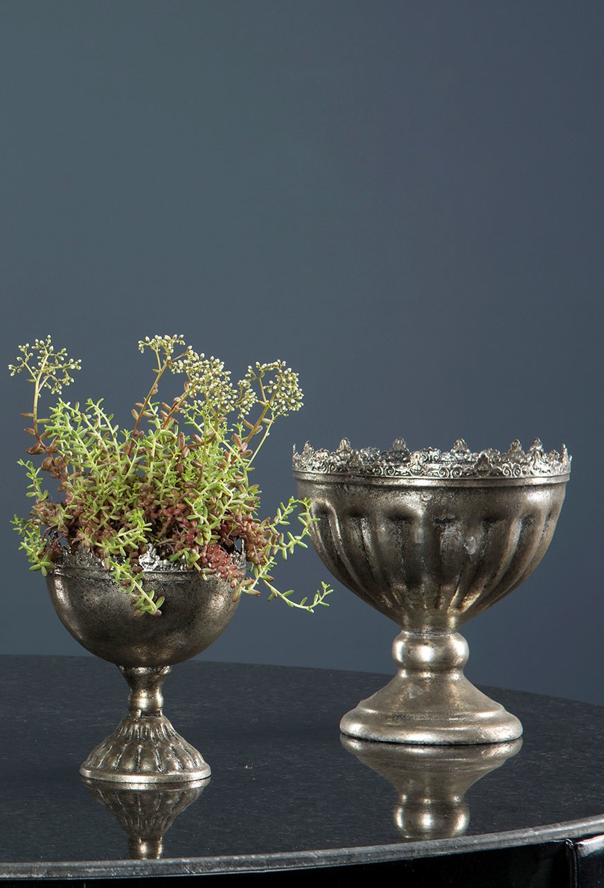 Urn on foot - Trophy - Pot - Antique silver - 4