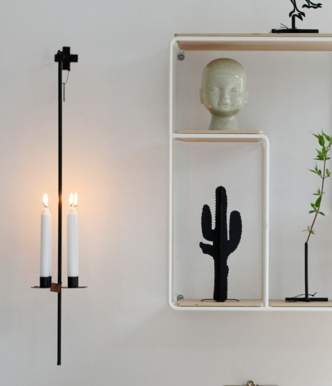 Candle holder - Hanging candlestick - 4 candles - Black - 80 cm - 9