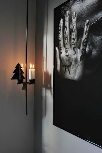 Candle holder - Hanging candlestick - 4 candles - Black - 80 cm - 7