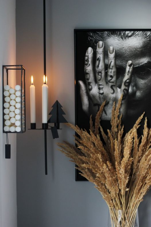 Candle holder - Hanging candlestick - 4 candles - Black - 80 cm - 5