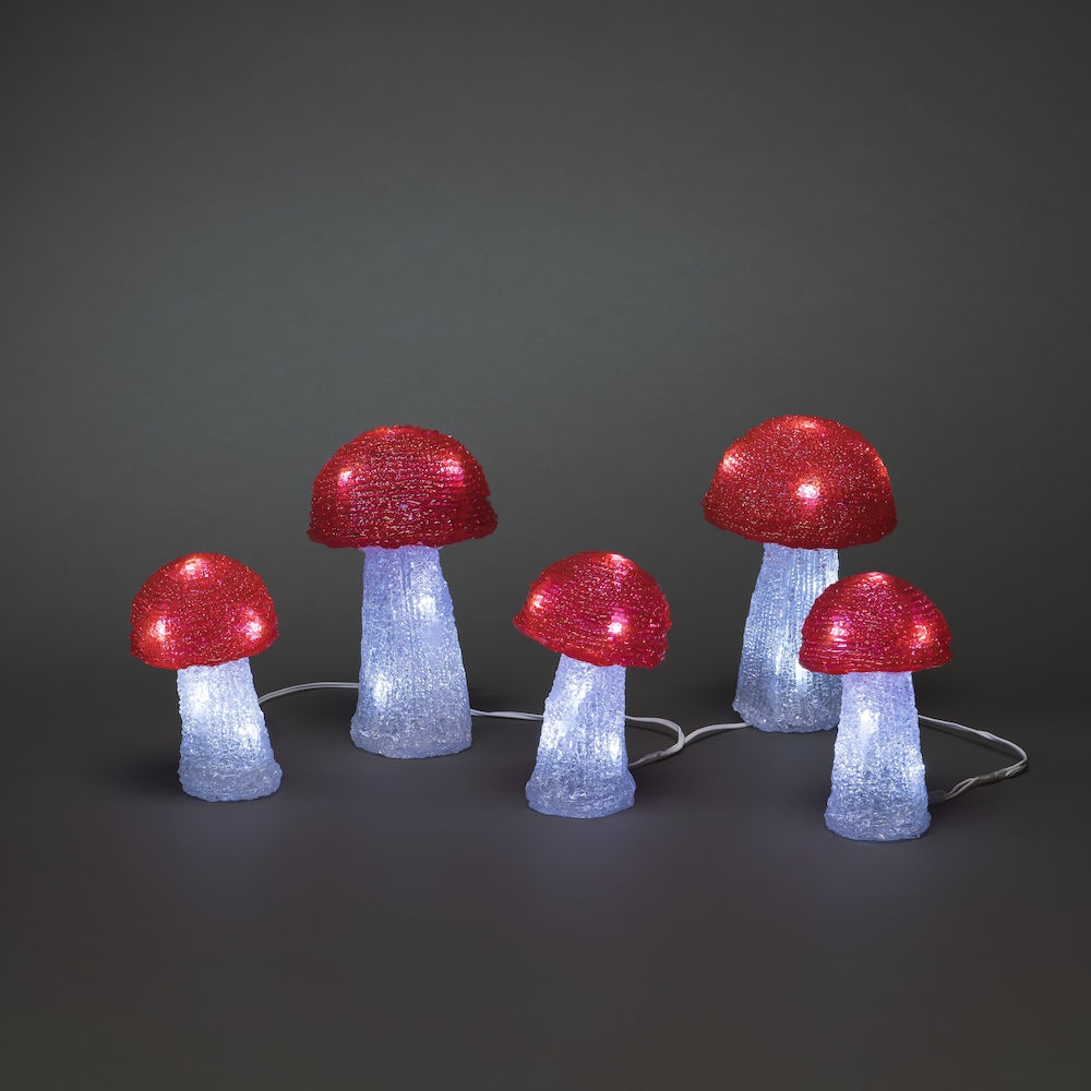 String lights with 5 toadstools for outdoor use - Dimmable - 2
