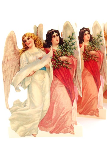 Paper rows Angel - Old-fashioned Christmas decorations - Angels in a row - 17x69 cm - 2