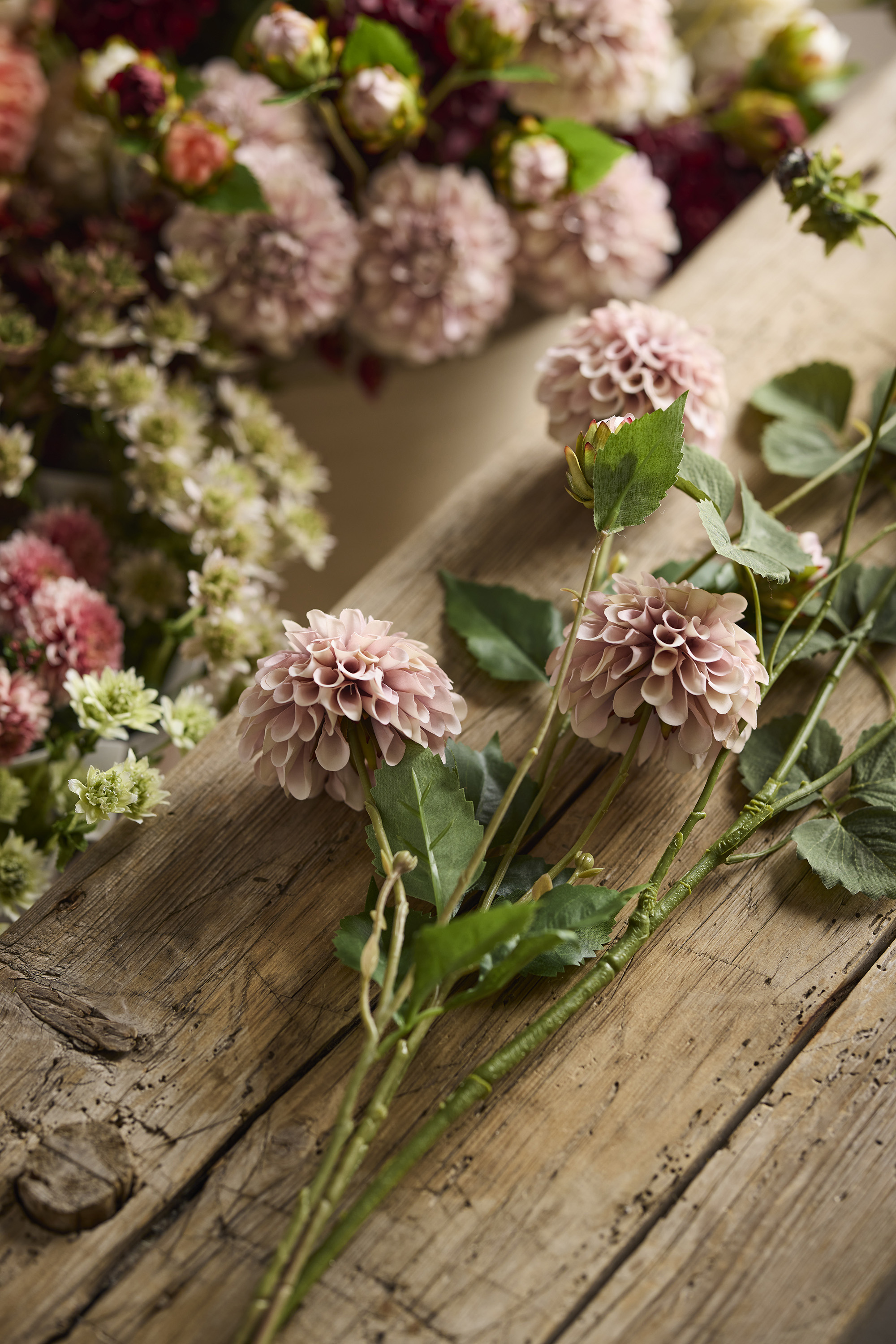 Dahlia Branch 66 cm - Pink - 5