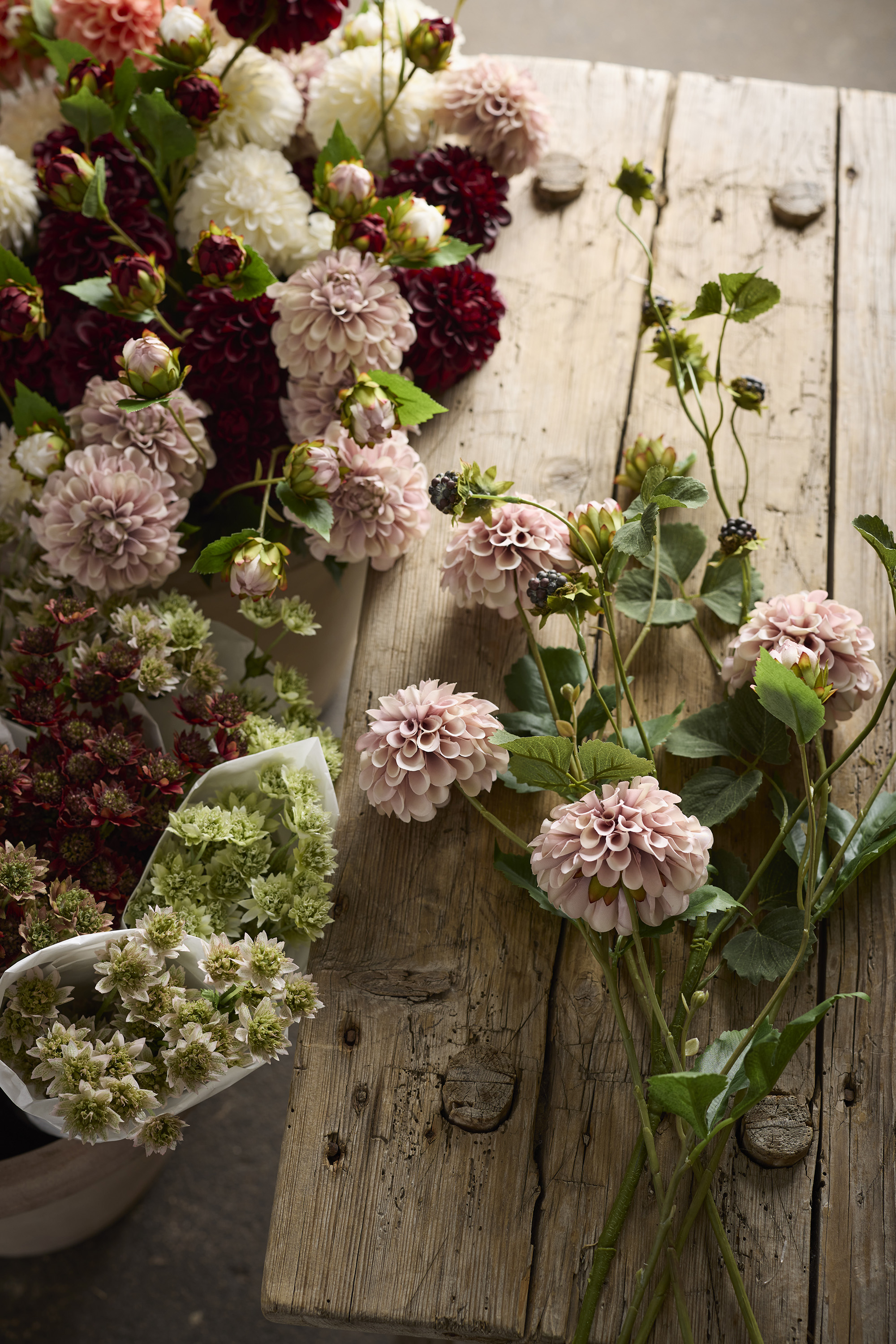 Dahlia Branch 66 cm - Pink - 6