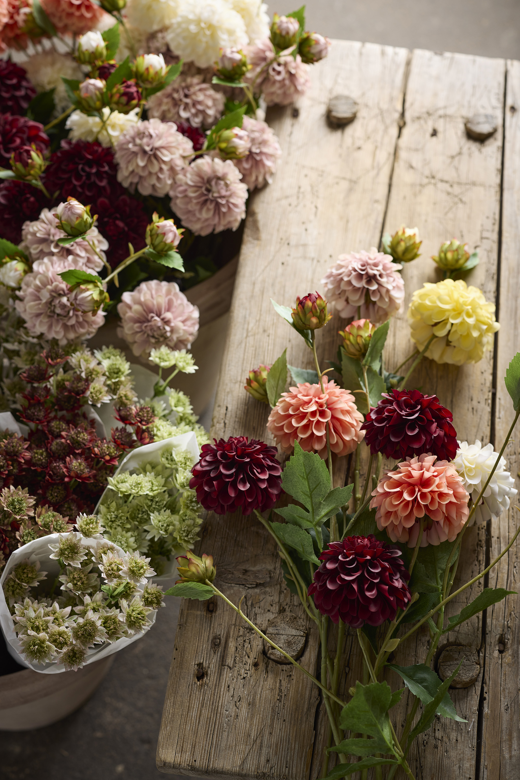 Dahlia Branch - Burgundy - 66 cm - 3
