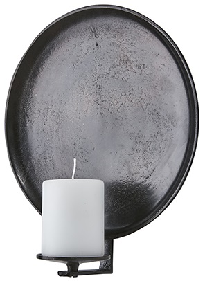Väggljusstake - Ljusstake - Ljuslampett - Antikbrun  Ø 30 cm - 3