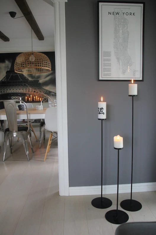Candle holder - Floor candle holder - Block candle - Black - 7