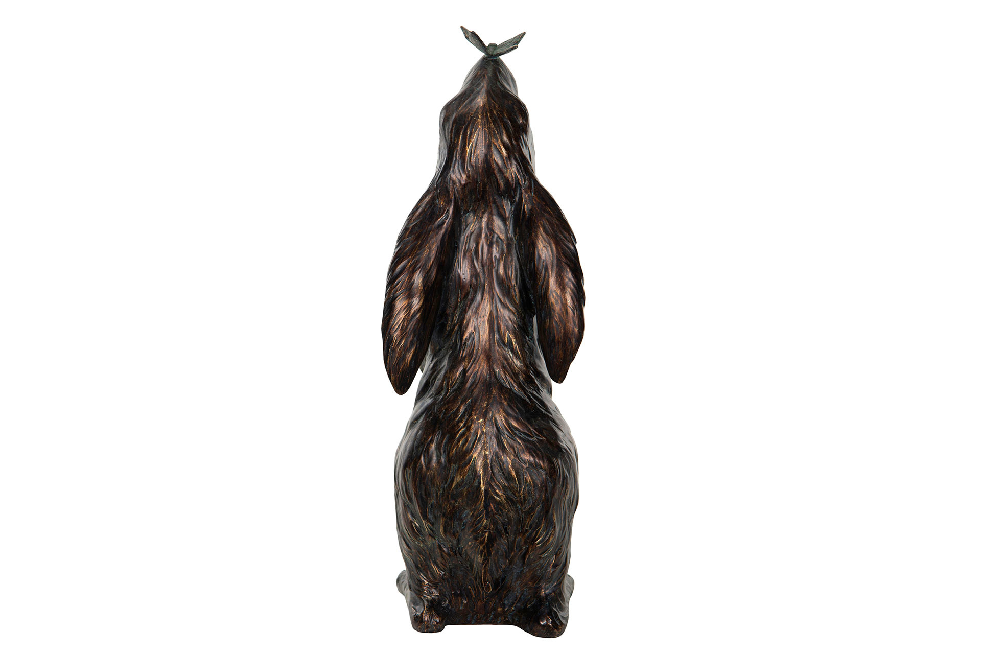Hare with butterfly - Statue - 11.5x10.5x32 cm - 6