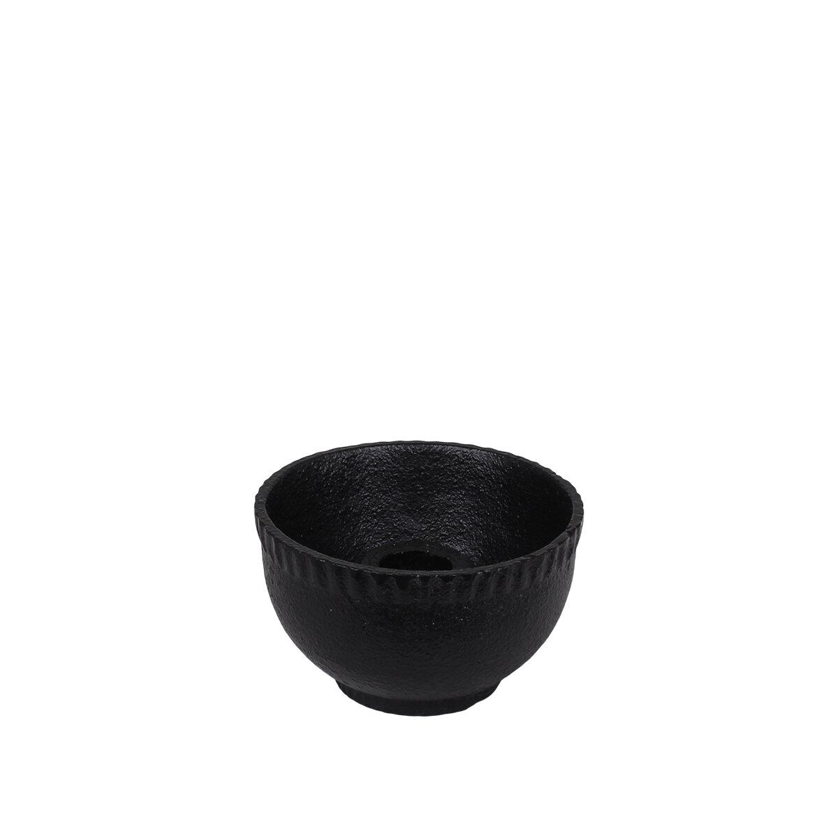 Candlestick Bowl Cast Iron Black - 3