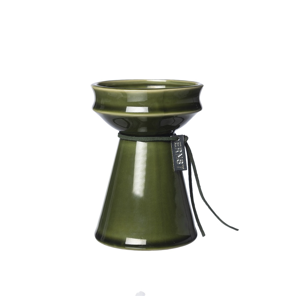 Ernst Lökvas - Hyacinth vase - Glazed stoneware - Green - Low - 4