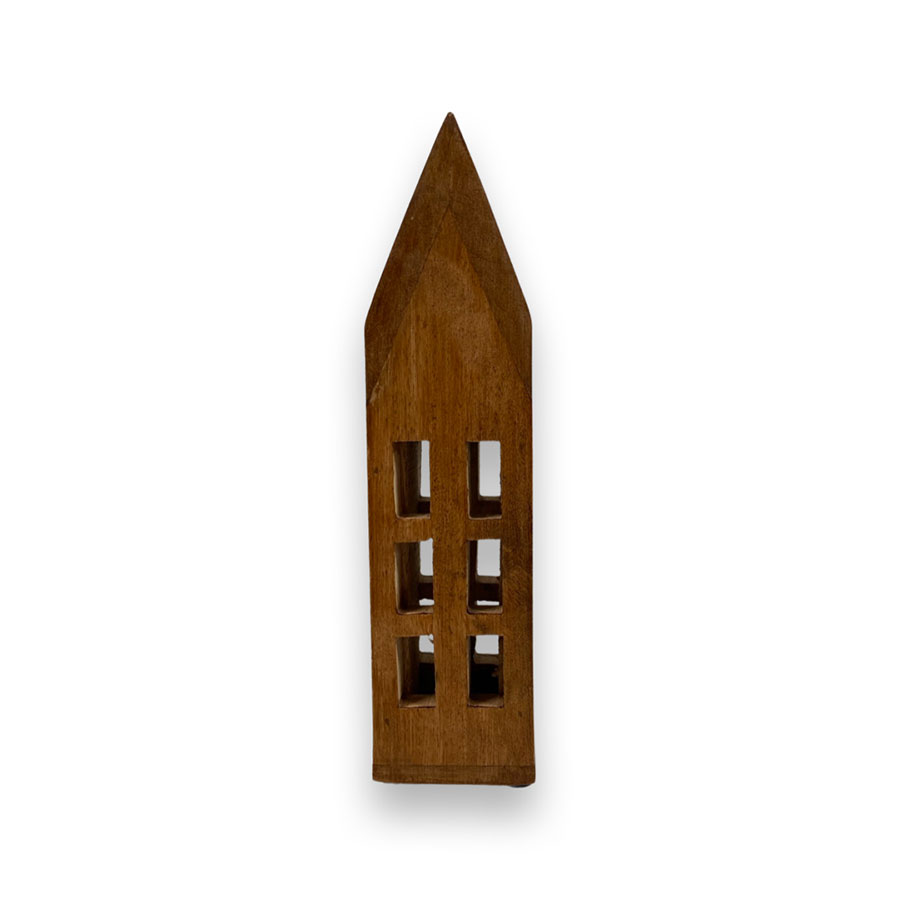 House - Wooden house - Wood - Brown - 20x5 cm - 2