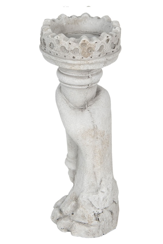 Ljusstake i sten - Grå - 27 cm - 3
